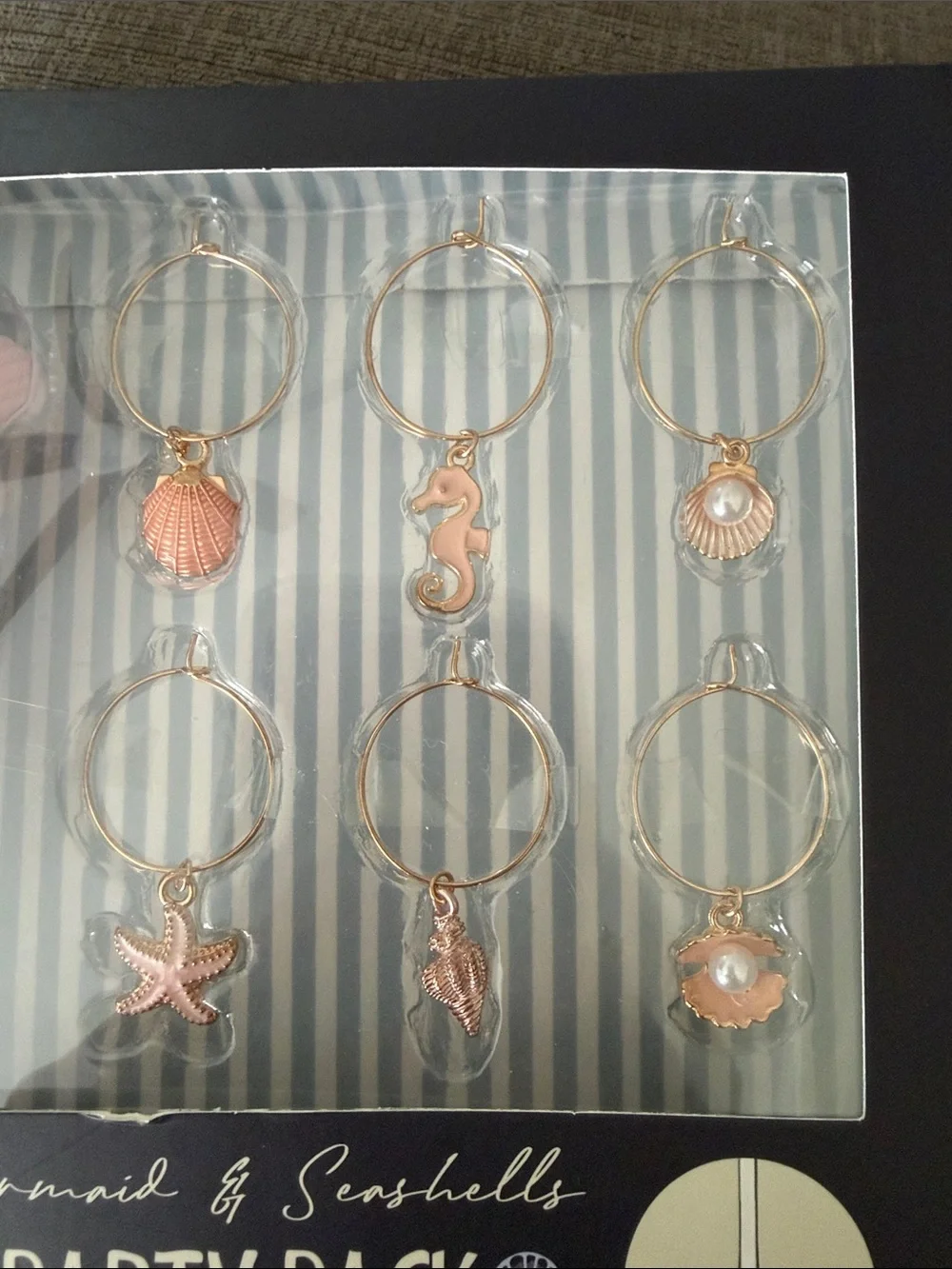 Mermaid & Seashells Party Pack - Pink Bottle Stopper & Drink Charms